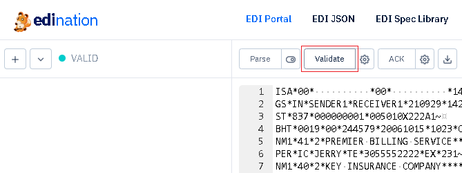 edi file validate