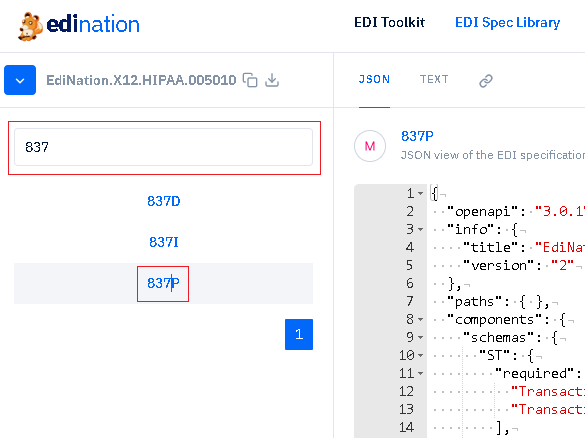 edi spec message
