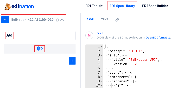 edi spec custom