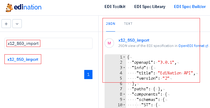 edi spec custom x12 850