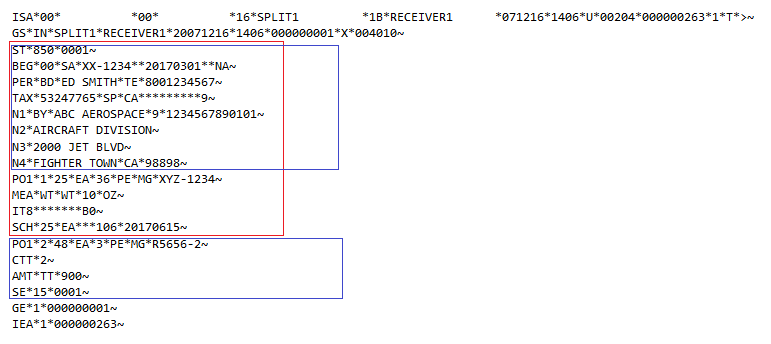 split edi file