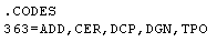 sef codes