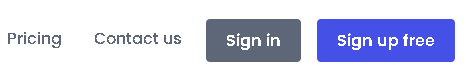 Sign up free and Sign in buttons on edifabric.com
