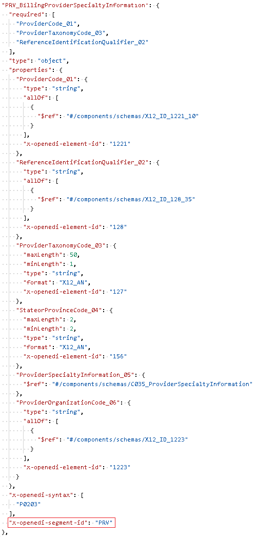 openapi edi segment id